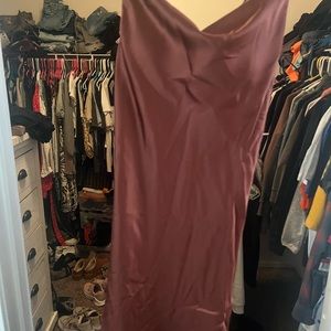 Reverly terracotta kimora satin dress